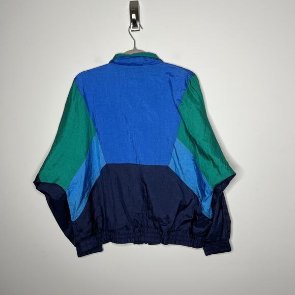 Vintage‎ Robert Scott Ltd Jacket Mens XL Blue Green Colorblock Windbreaker 90s - Picture 2 of 9